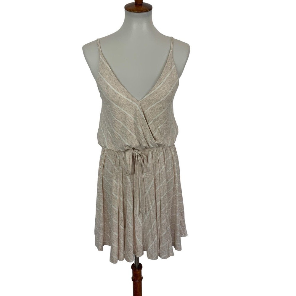 Ocean Drive Cream‎ Dress Large Casual Resort Boho Beach Spaghetti Strap